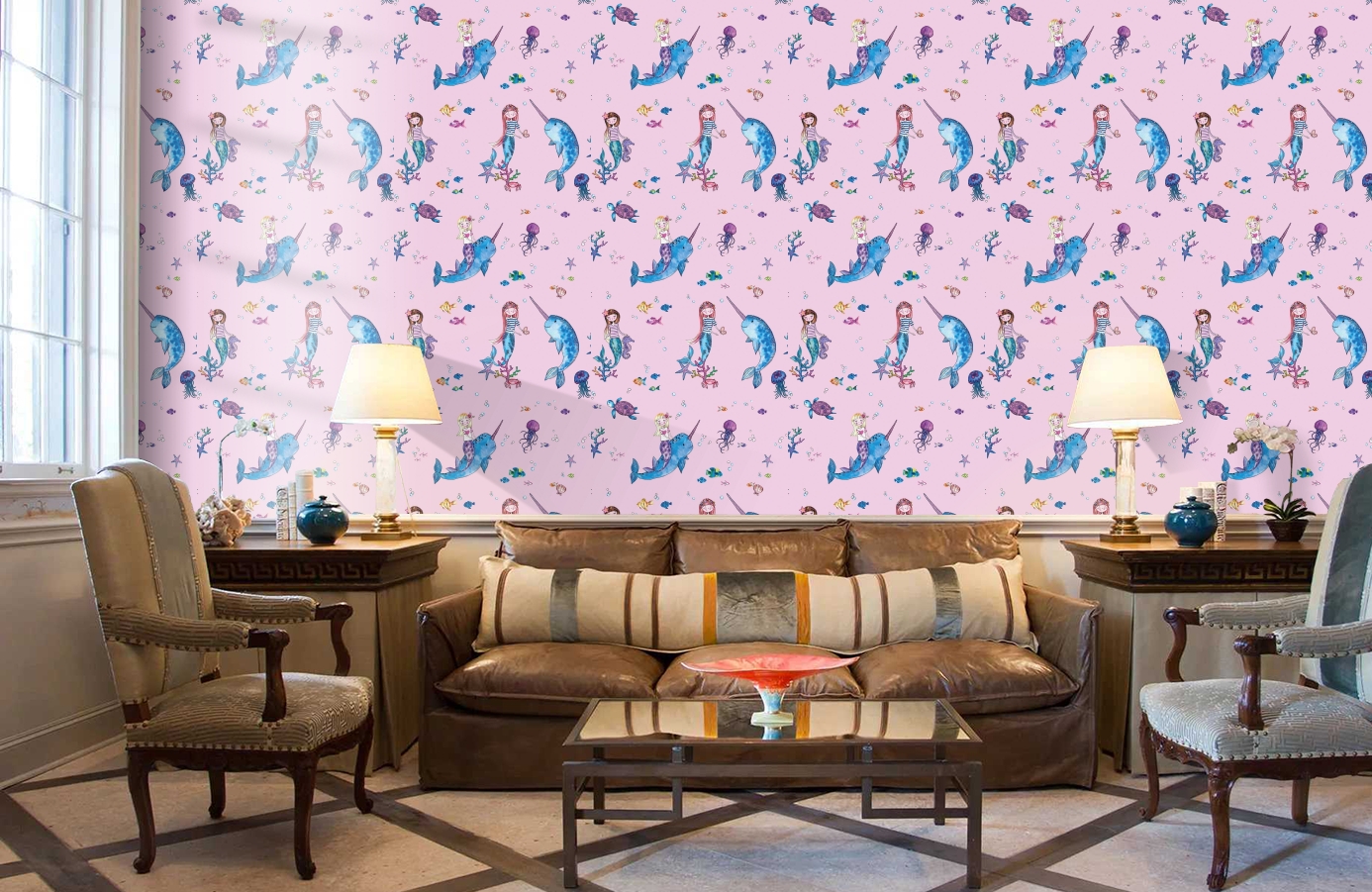 Обои 91010 фото в интерьере кабинета