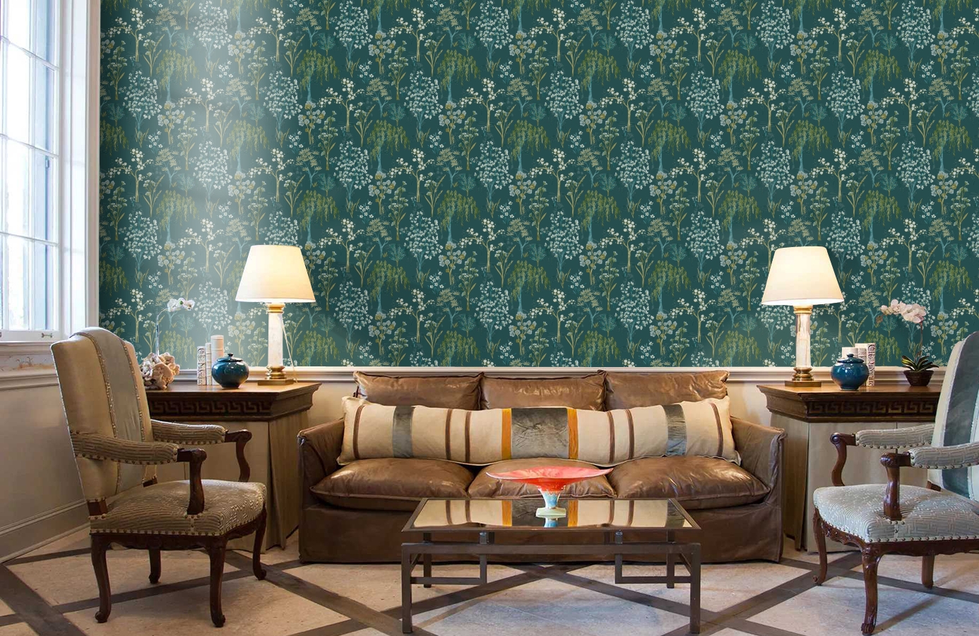 Обои 91131 фото в интерьере кабинета