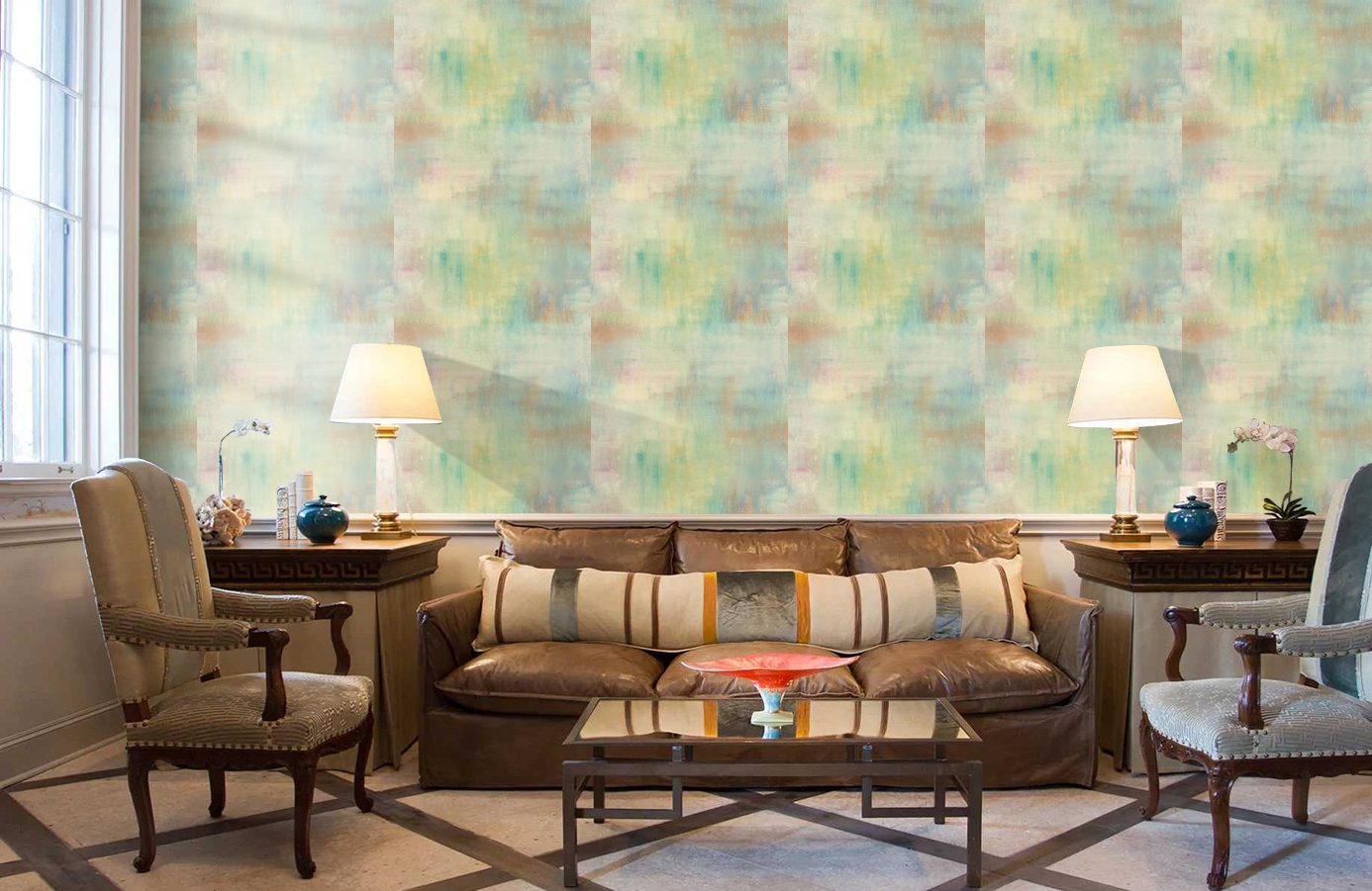 Обои AH40111 фото в интерьере кабинета