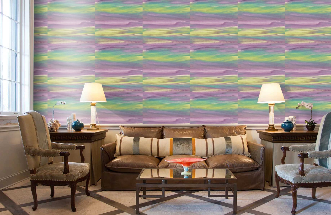 Обои AH40209 фото в интерьере кабинета