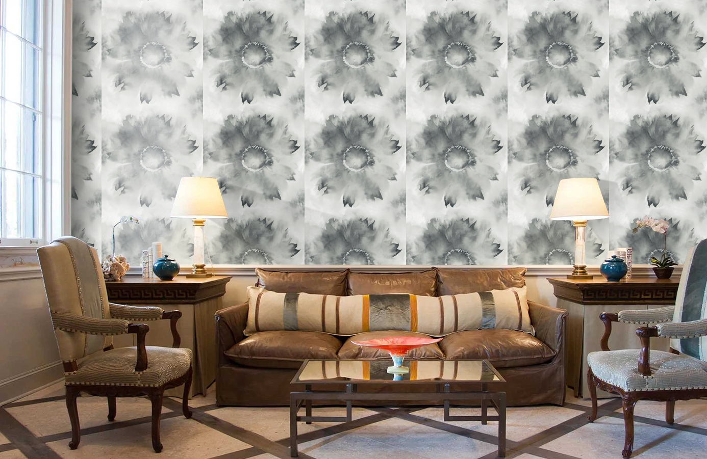 Обои AH40500 фото в интерьере кабинета