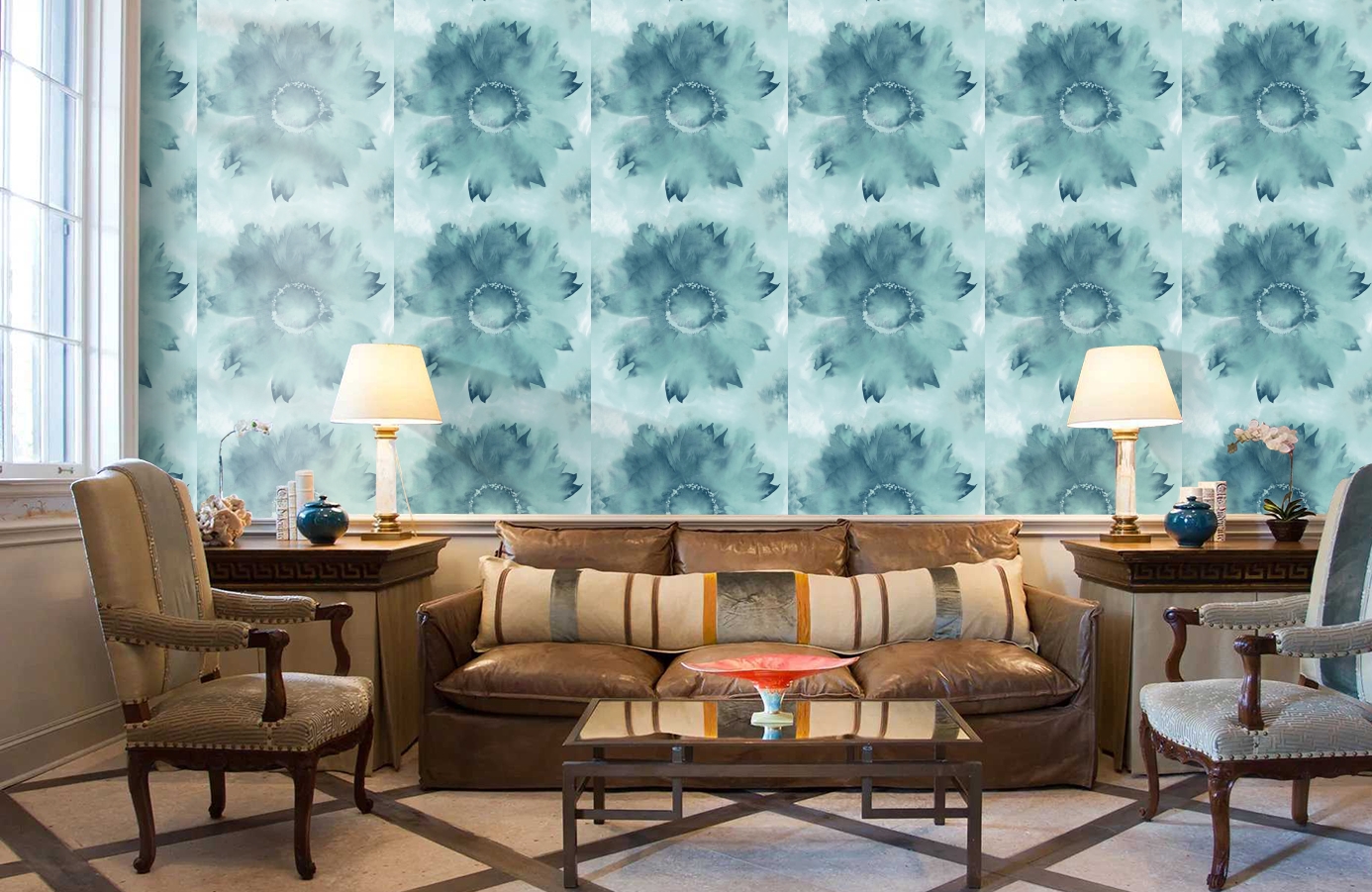 Обои AH40502 фото в интерьере кабинета