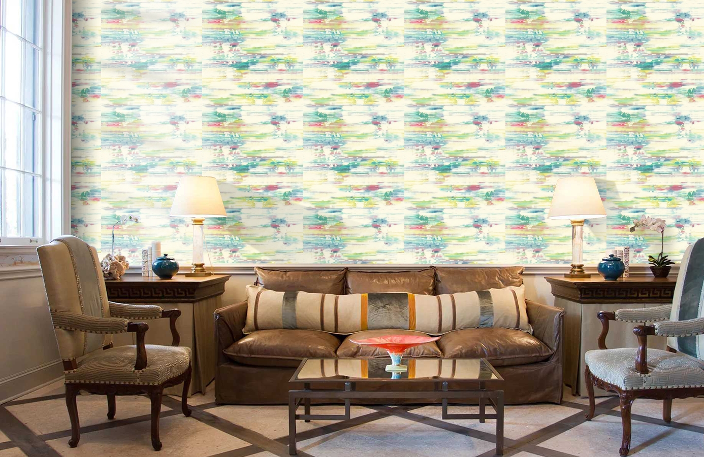 Обои AH41101 фото в интерьере кабинета