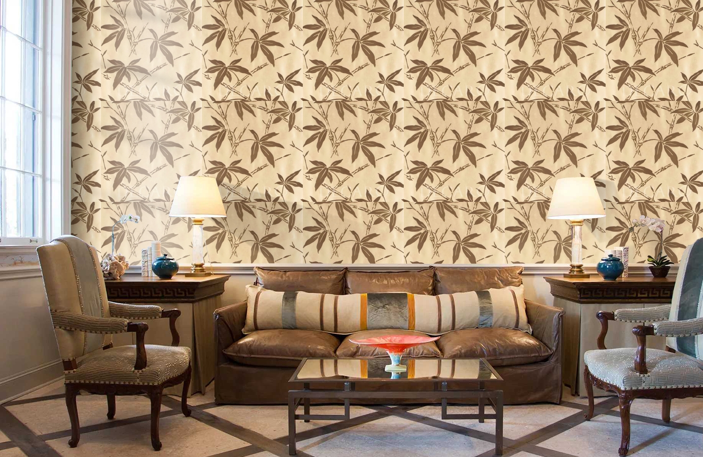 Обои BW45006-4 фото в интерьере кабинета