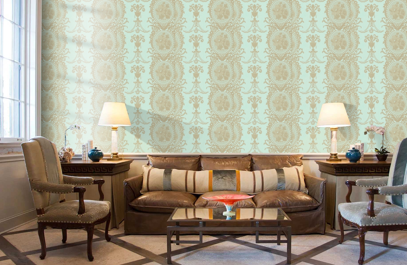 Обои SL10102 фото в интерьере кабинета