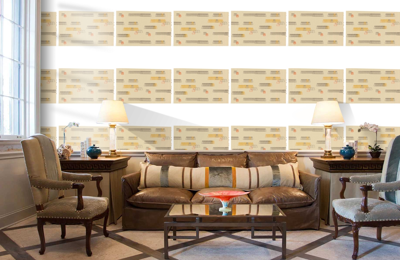 Обои 2004-3 фото в интерьере кабинета