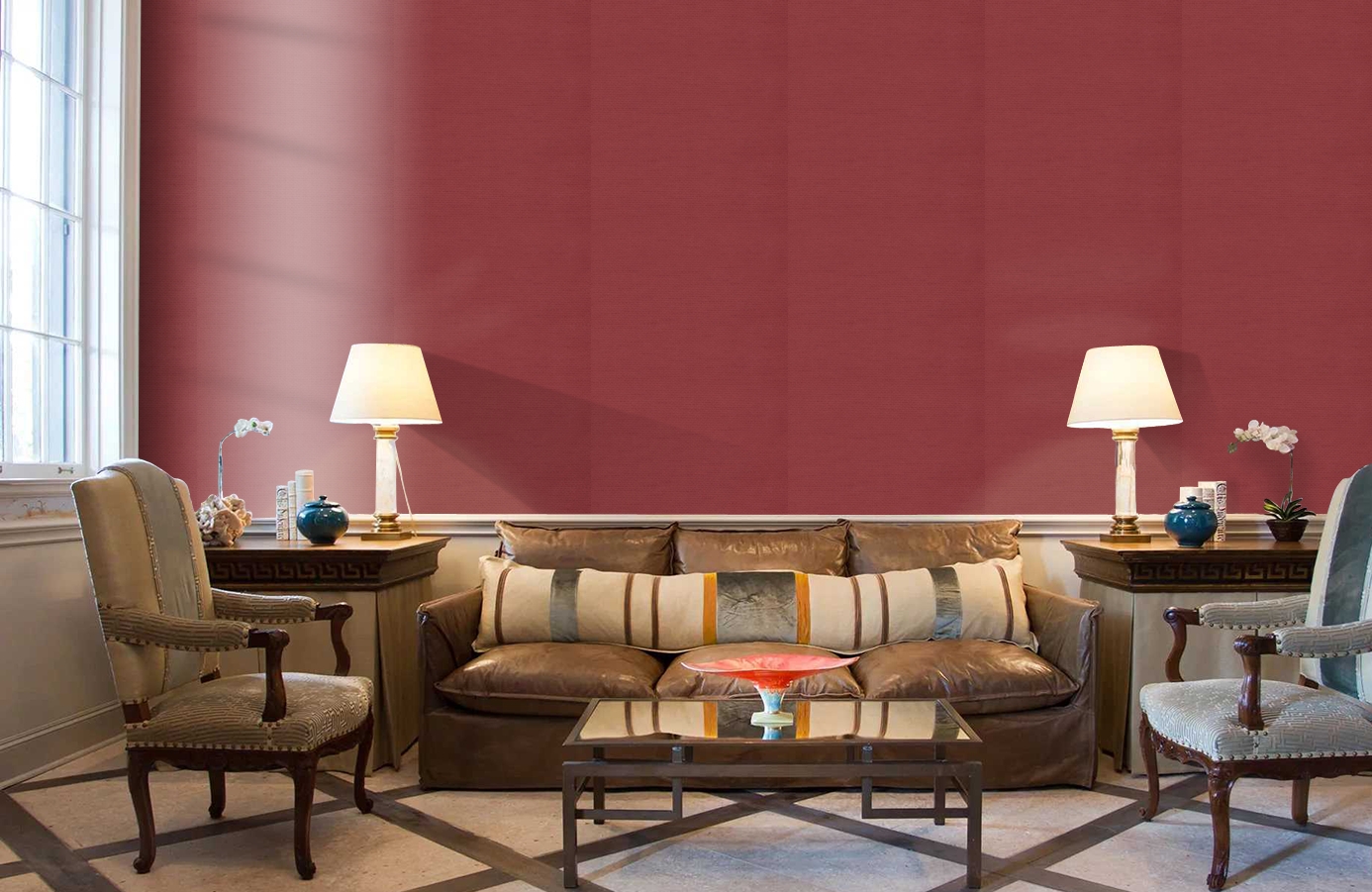 Обои 4830-8 фото в интерьере кабинета