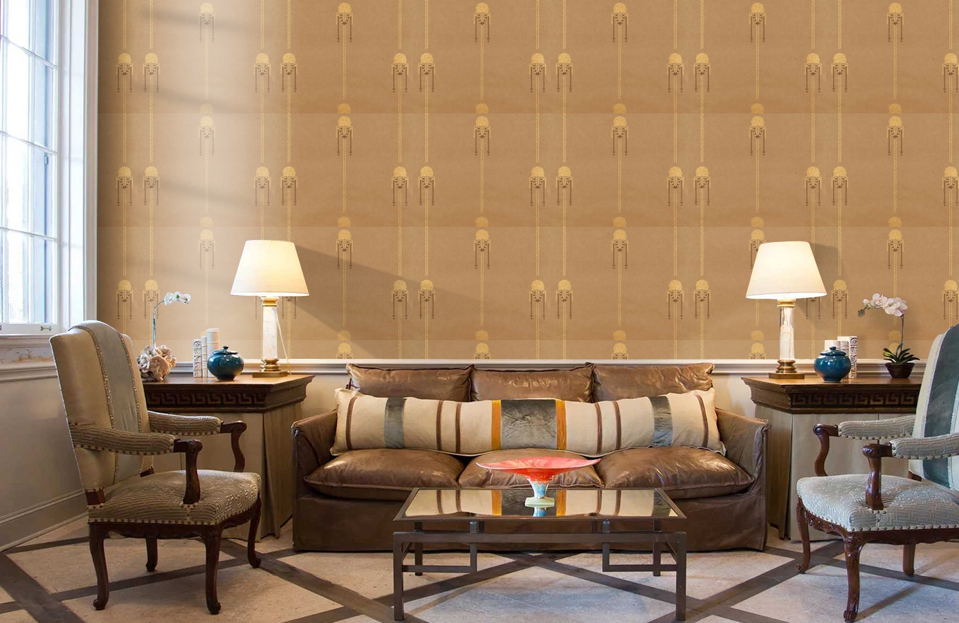 Обои 4835-6 фото в интерьере кабинета