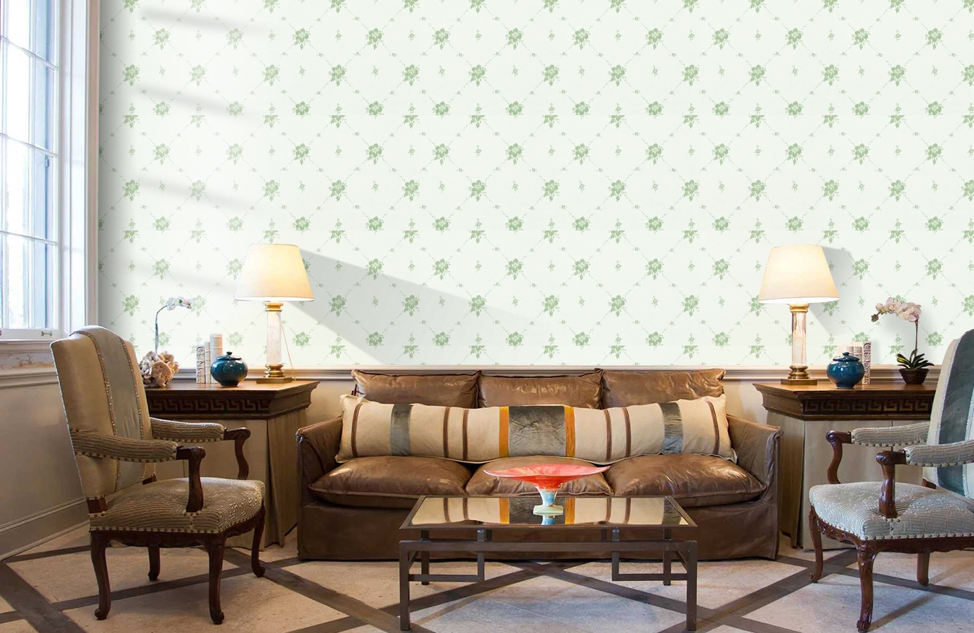 Обои 4836-2 фото в интерьере кабинета