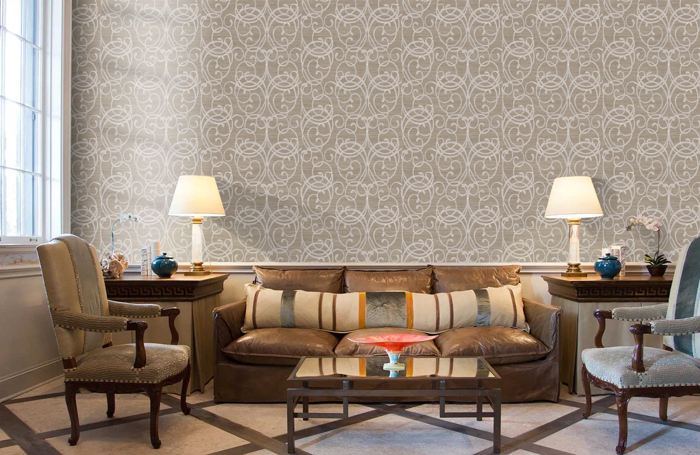 Обои МТ81118 фото в интерьере кабинета