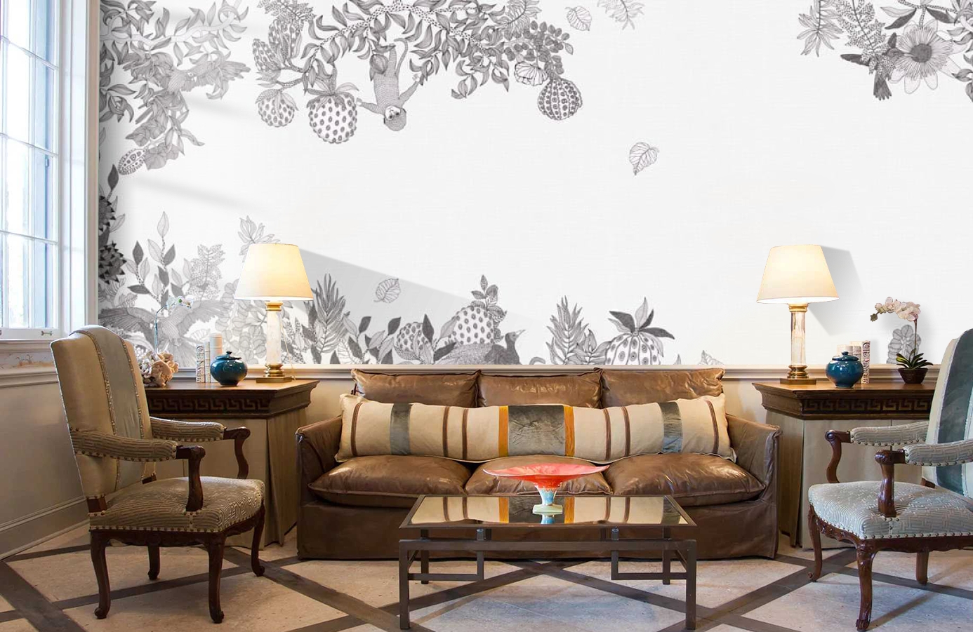 Обои E040704-13 фото в интерьере кабинета