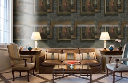 Обои Gallery A Red фото в интерьере кабинета превью