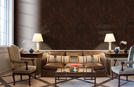 Обои Kew Taupe фото в интерьере кабинета превью