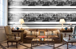 Обои Studio A Charcoal фото в интерьере кабинета превью