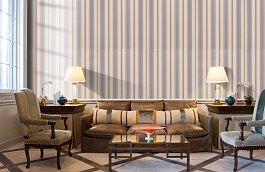 Обои Remi Stripe Cadet фото в интерьере кабинета превью