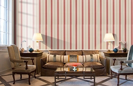 Обои Remi Stripe Rouge фото в интерьере кабинета превью