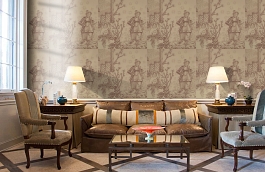 Обои Chinesetoile-Beijingbrown фото в интерьере кабинета превью