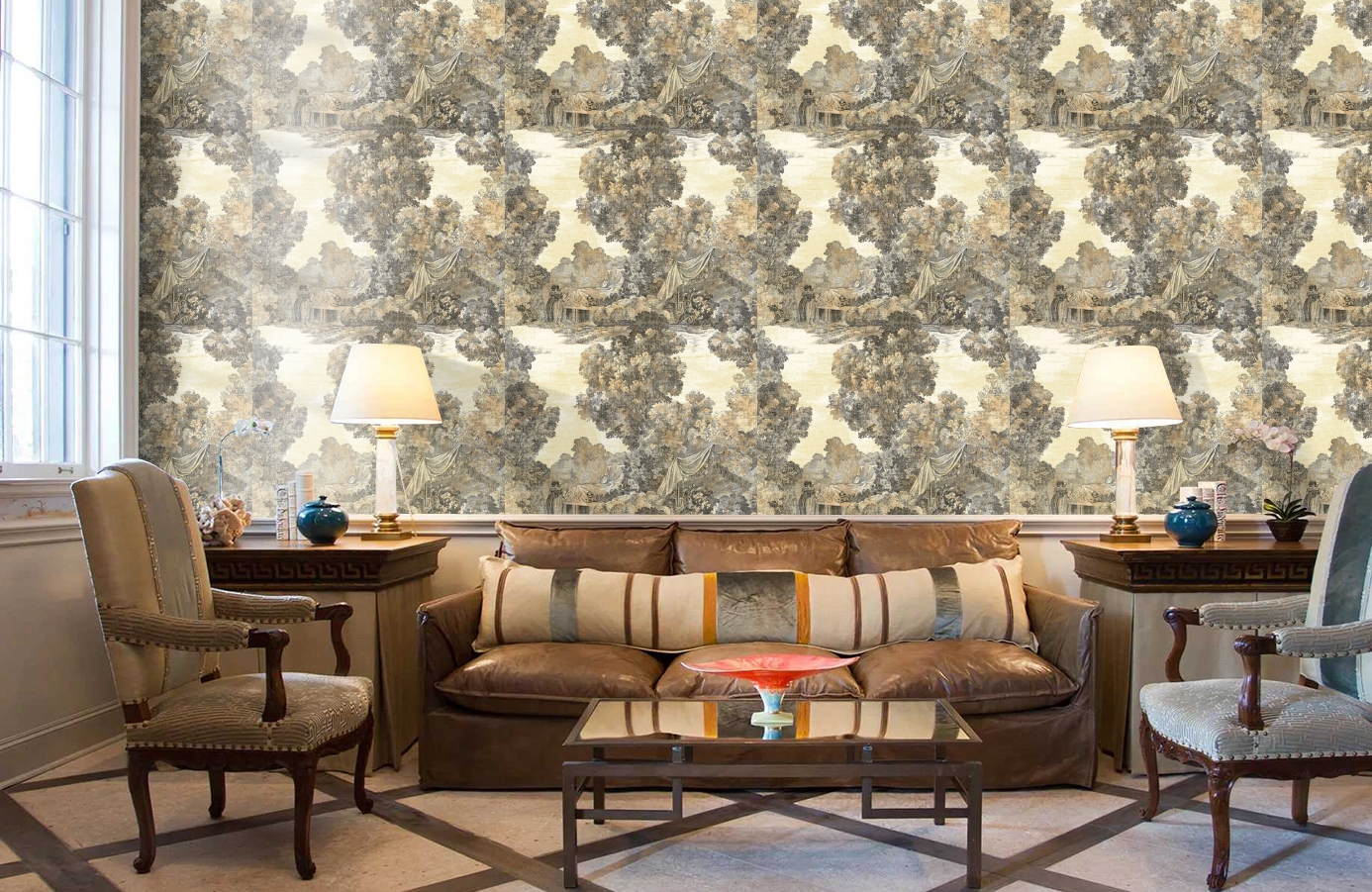 Обои LD81300 фото в интерьере кабинета