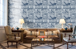 Обои T35175 фото в интерьере кабинета превью