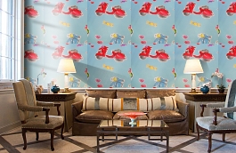 Обои W15.0018.W03 VESPAS.22 W- фото в интерьере кабинета превью