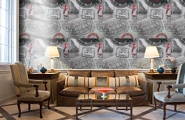 Обои W15.0025.W01 TRIANON W-01 фото в интерьере кабинета превью