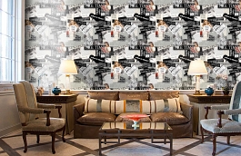 Обои W15 0059 W01 фото в интерьере кабинета превью