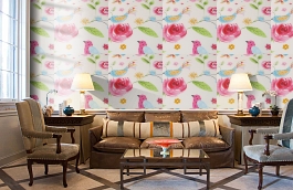 Обои W16.0002.W01 BIRDS.411 W- фото в интерьере кабинета превью