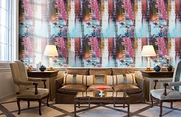 Обои W25.0001.W01 STAMPS W-01 фото в интерьере кабинета превью