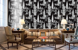 Обои W35 0001 W50 фото в интерьере кабинета превью