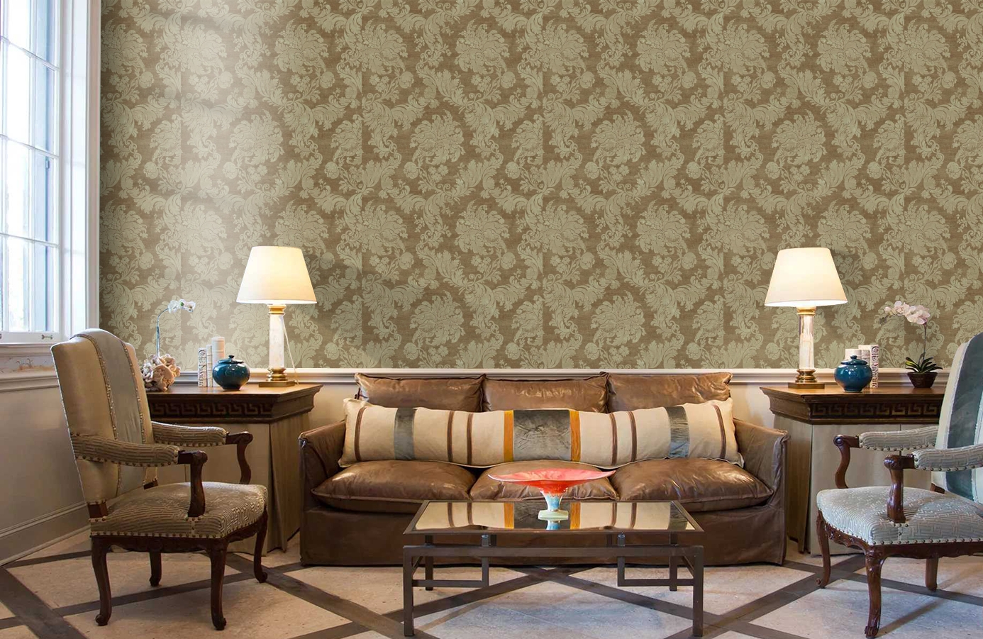 Обои EW6754 фото в интерьере кабинета