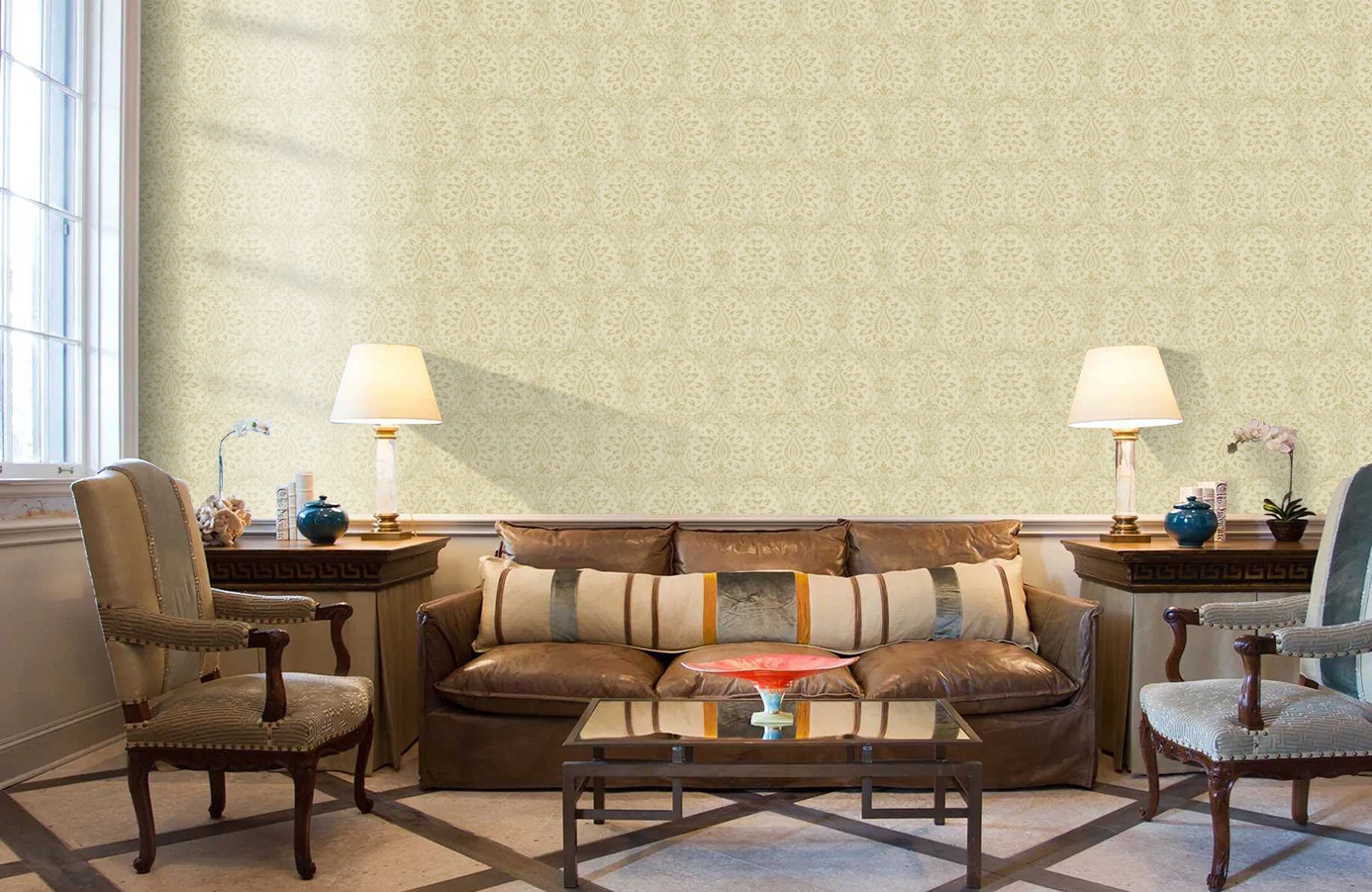 Обои SH5528 фото в интерьере кабинета