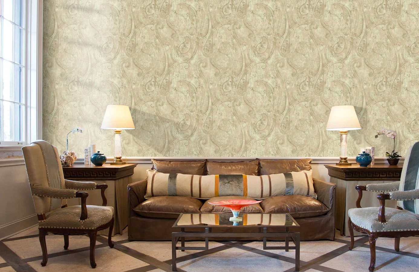 Обои SH5573 фото в интерьере кабинета