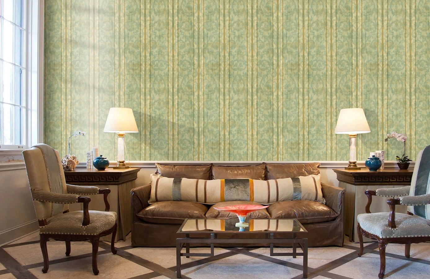 Обои AT30203 фото в интерьере кабинета