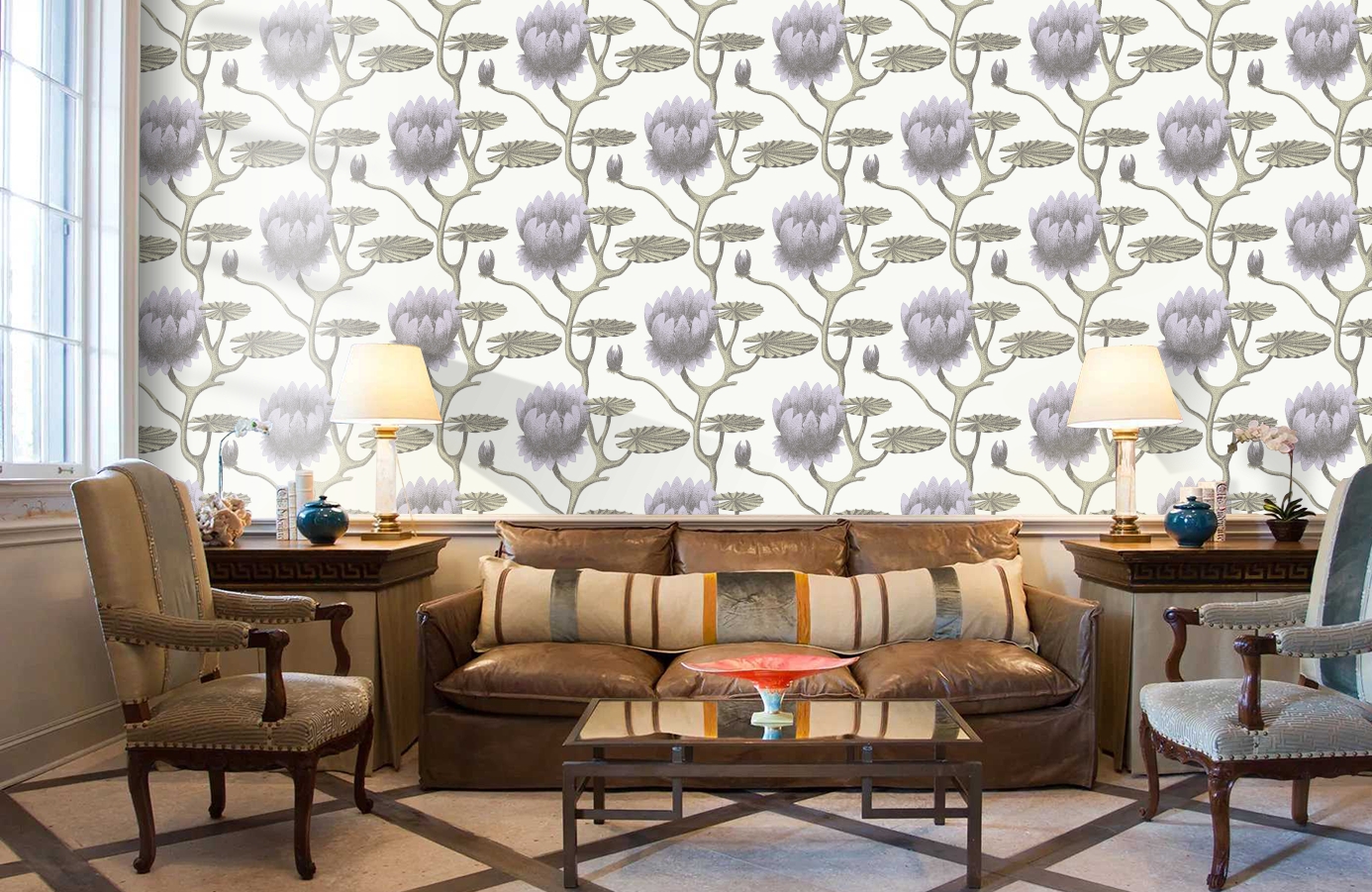 Обои 95/4023 фото в интерьере кабинета