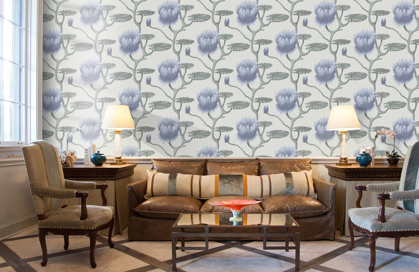 Обои 95/4024 фото в интерьере кабинета