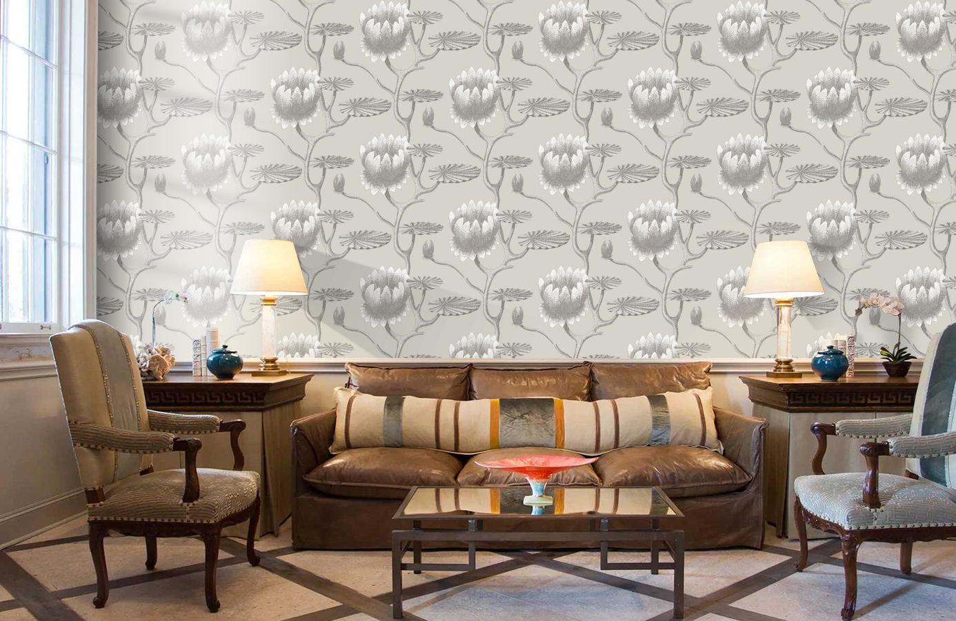 Обои 95/4025 фото в интерьере кабинета