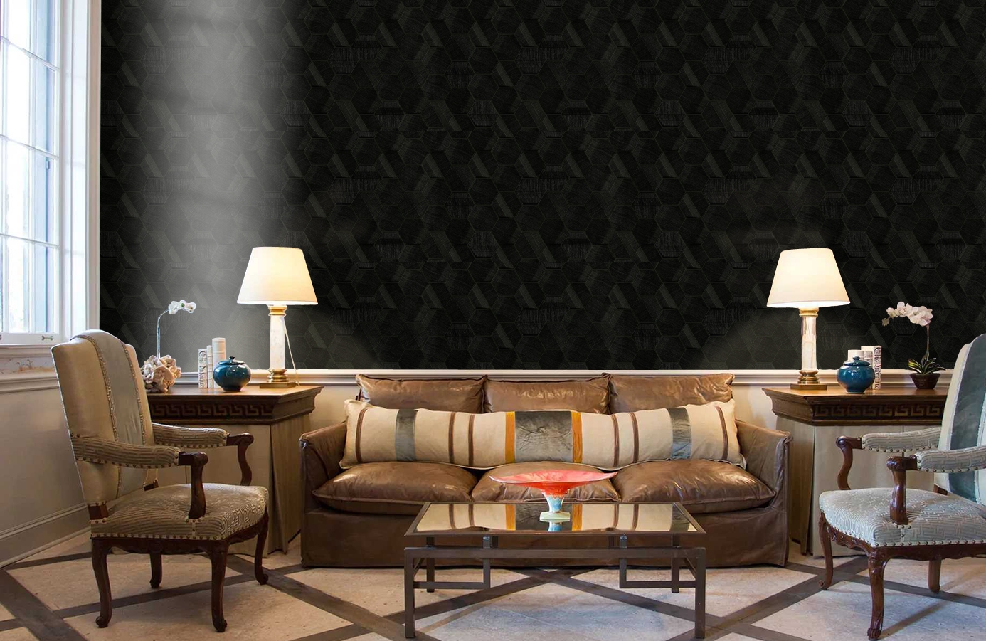 Обои Z44801 фото в интерьере кабинета