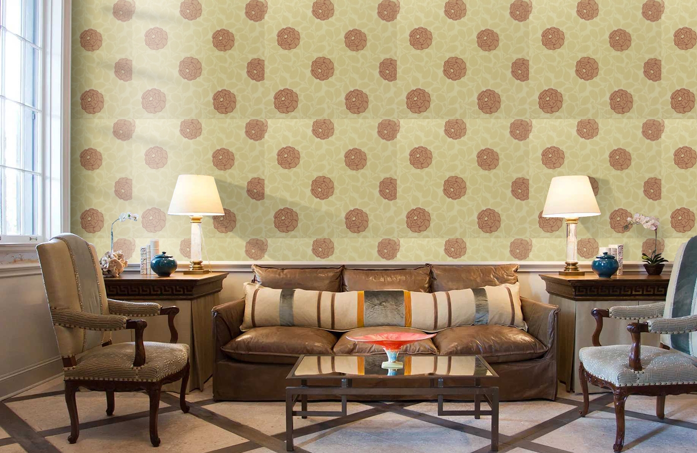 Обои 9700M1 фото в интерьере кабинета