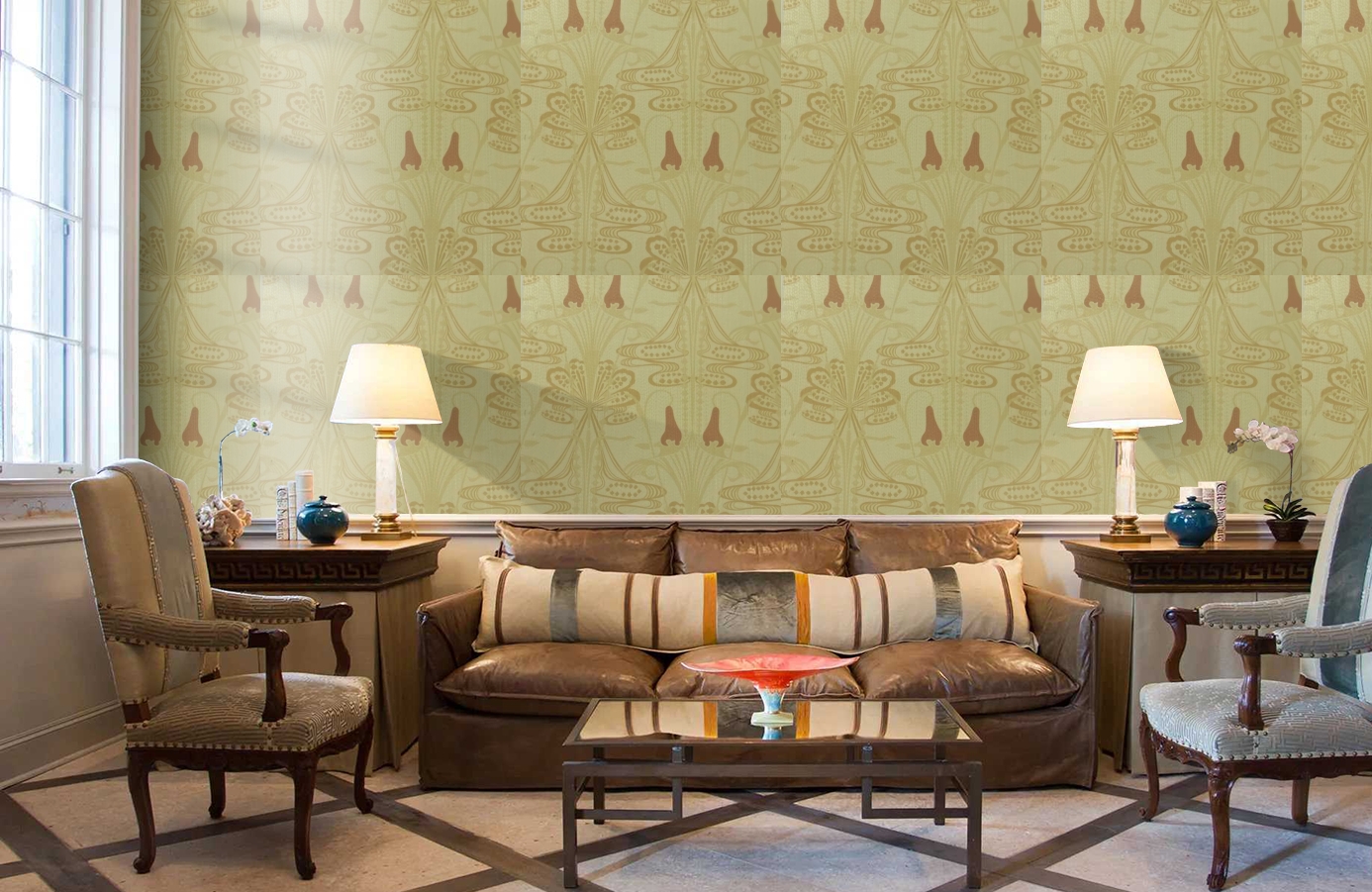 Обои 9720M1 фото в интерьере кабинета