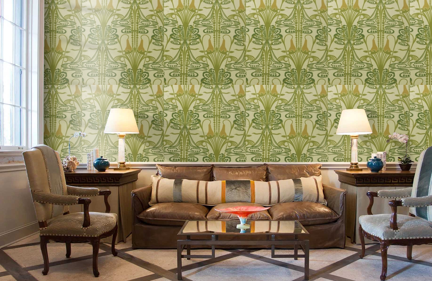 Обои 9720V1 фото в интерьере кабинета