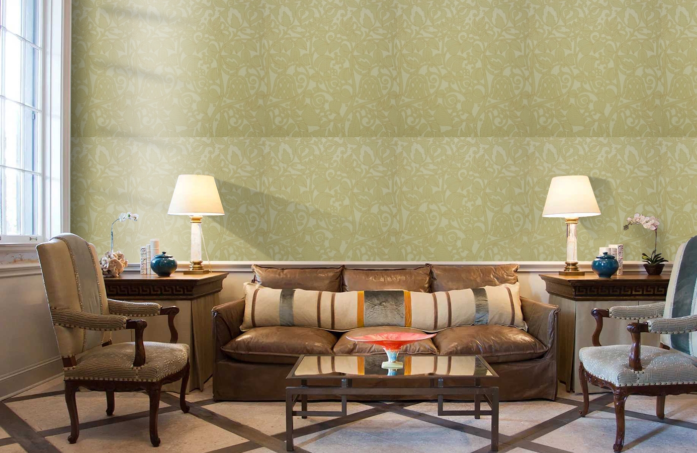 Обои 9730E1 фото в интерьере кабинета