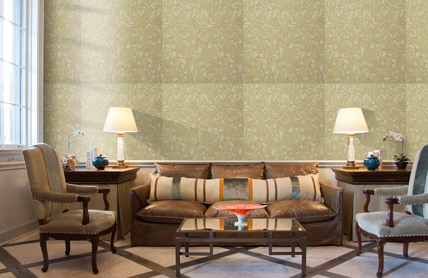 Обои 9730M2 фото в интерьере кабинета