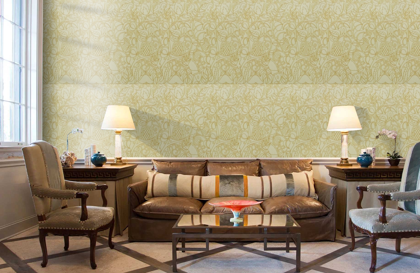 Обои 9730W00 фото в интерьере кабинета