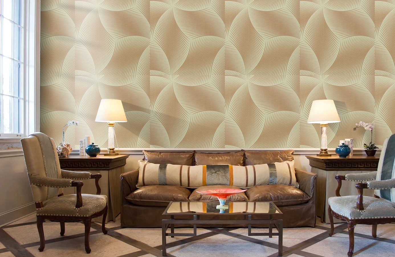 Обои 9750M1 фото в интерьере кабинета