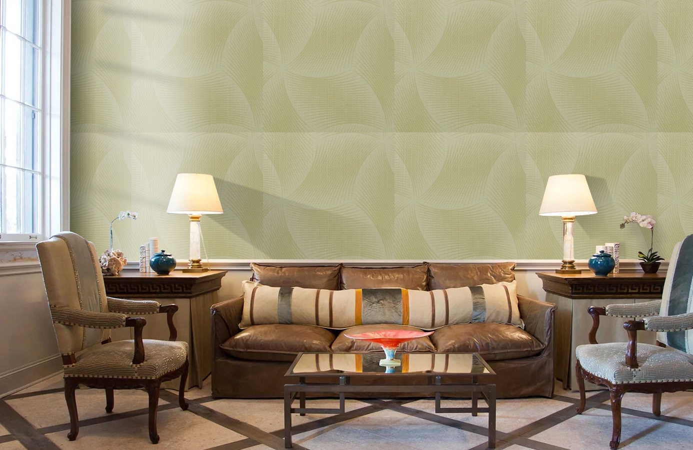 Обои 9750W00 фото в интерьере кабинета