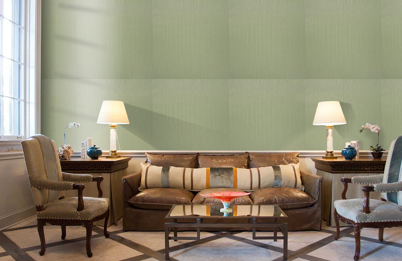 Обои 9760B1 фото в интерьере кабинета