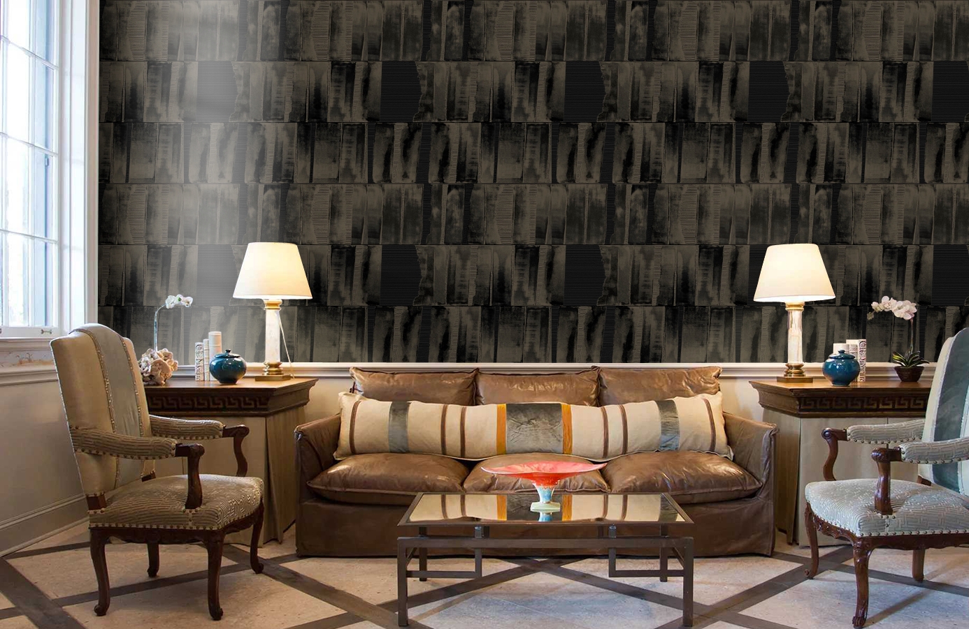 Обои Z12813 фото в интерьере кабинета