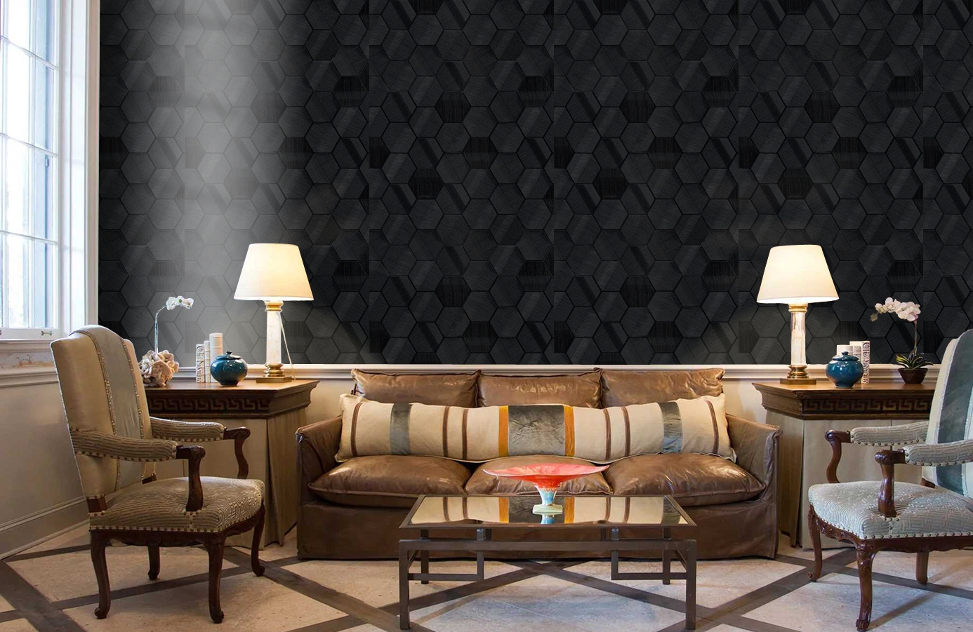 Обои Z12825 фото в интерьере кабинета