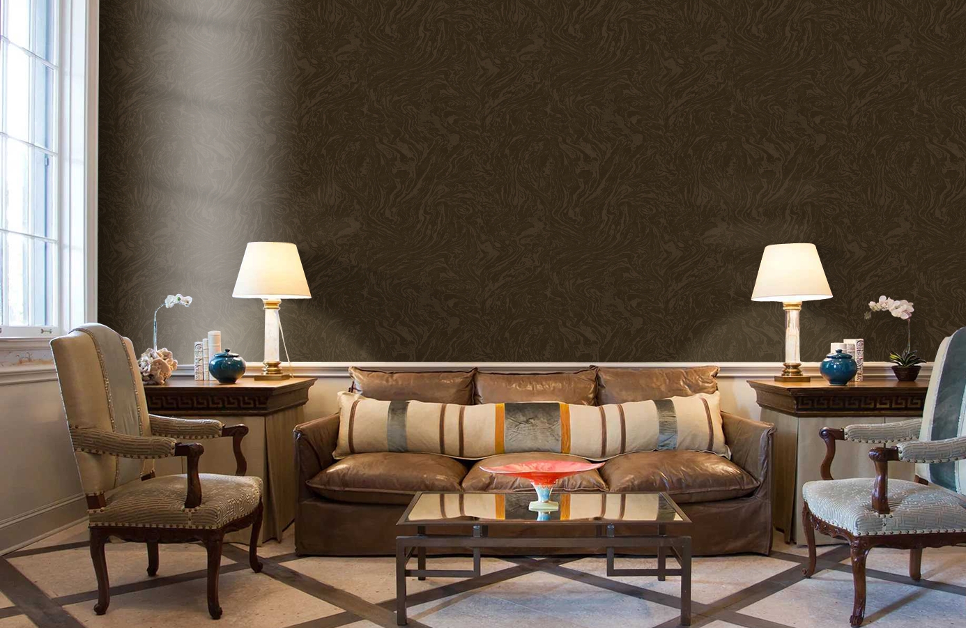 Обои Z12848 фото в интерьере кабинета