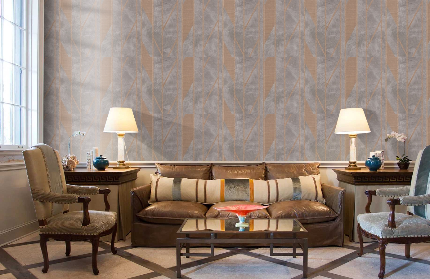 Обои Z44814 фото в интерьере кабинета